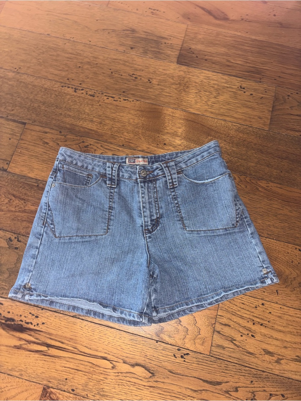 Y2K Faded Glory Stretch Classic Blue Denim Women's Shorts Size 6